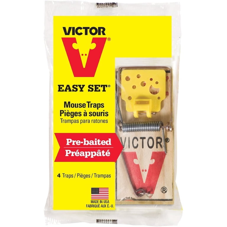 Victor Large Snap Easy Set Mouse Trap, Pre-Baited, 8 Traps