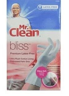 Mr Clean Bliss Premium Latex Free White Large All Purpose Cleaning Gloves 4 Pair 