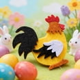 thumbnail image 6 of Felt Rooster Easter Ornament 3D Double Sided Hanging Decor Handcrafted Festival Accent Farm Style Piece, for Home Table Shelf Wall Party Easter Spring Living Room Kitchen Seasonal Display, 6 of 6