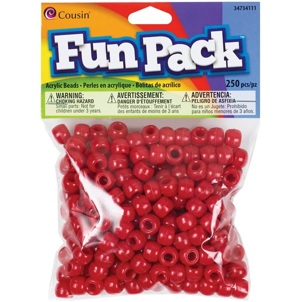 Cousin Fun Pack Acrylique Perles de Poney 250/pkg-Rouge