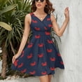 thumbnail image 3 of Happy Little Crabs - Navy Blue Sleeveless Dress Women Summer Evening Dresses Ladies Sundress, 3 of 7