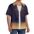 thumbnail image 2 of Kdxio Men'S Hawaiian Shirt For Men Short Sleeve Shirt Gold Black Glitter Summer Casual Holiday Beach Button Down T-Shirts, 2 of 5