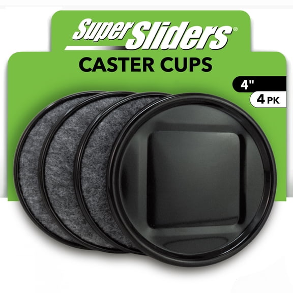 Super Sliders 4 inch Round Brown Plastic Furniture Caster Cups, 4 Pack