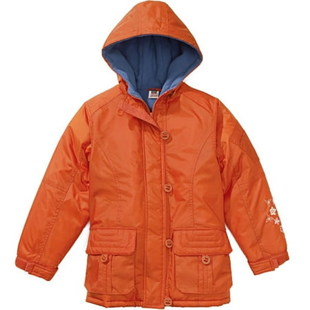 Faded Glory - Girls' Hooded Jacket with Fleece Lining