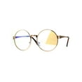 thumbnail image 1 of SA106 Victorian Medieval Engraving Metal Round Circle Flat Lens Eye Glasses Gold, 1 of 4
