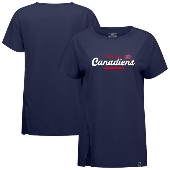 Women's Levelwear Navy Montreal Canadiens Influx Monument T-Shirt