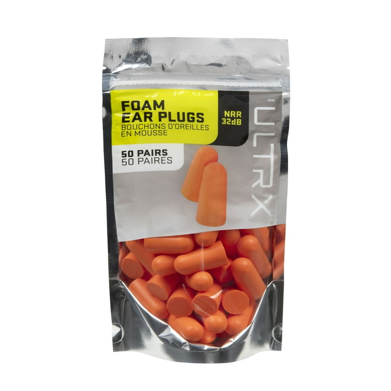ULTRX™ Foam Ear Plugs, 50 Pair Value Pack, Orange, Adult, Unisex