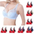 thumbnail image 2 of Gswybco 3PC Seamless Bras for Women Plus Size Lace Underwear Solid Color Everyday Brassiere Breathable Full Coverage Wireless Bras, 2 of 5