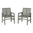 thumbnail image 4 of Walker Edison Chevron Solid Acacia Wood Set of 2 - Has Arms - Grey Wash, 4 of 16