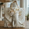 thumbnail image 2 of Dwellin Vintage Quilted Tote Bag for Women Lightweight Shoulder Purse Handbag Floral Print Summer Beach Top Handle Satchel(I-Horizontal), 2 of 4
