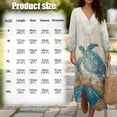 thumbnail image 6 of DISNIMO Women's Casual Maxi Dresses Sea Turtle Printed V Neck Dress Loose 3/4 Sleeve Dresses for Women Fashion Long Shift Dress, 3XL, 6 of 6