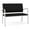 Black, variant on Newport Reception Waiting Room 2-Seat Loveseat / Silver Steel / Light Gray