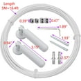 thumbnail image 2 of Yoqb Wall Mount Curtain Wire Rod Set,5m/16.4ft Adjustable Curtain Drape Wire Rod Set,Stainless Steel Wall Decor Picture Hanging Kit for Tapestry, Crafts Art Display-White A109, 2 of 6