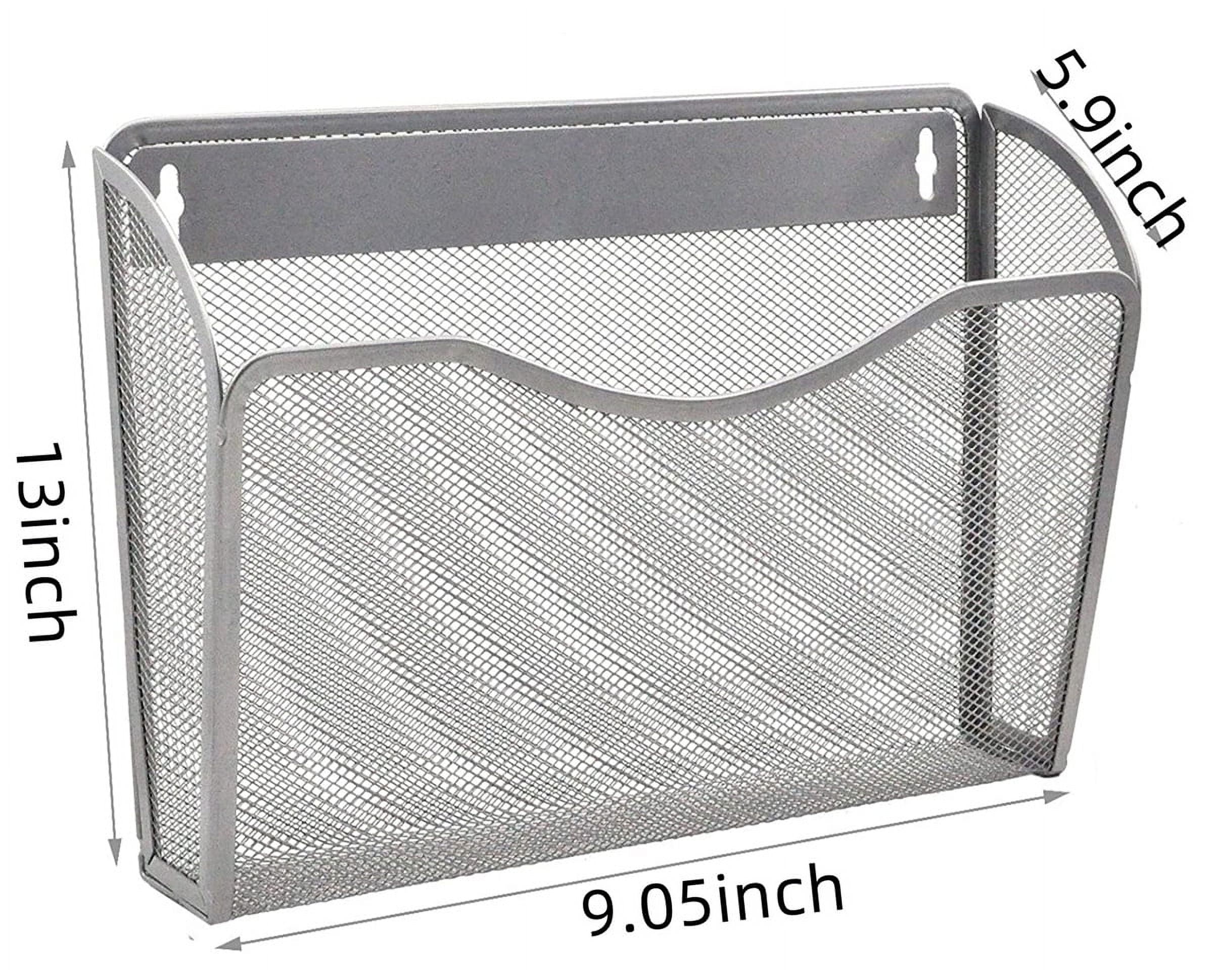Paper Storage Letter Shelf,Hanging File Organiser,Mesh Storage Magazine Holder,Wall Mounted Magazine File Rack,Office Wall Shelves for School Paper, Document, Mails, Newspapers, Letter, Office