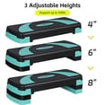 thumbnail image 2 of Zeny 30" Aerobic Stepper Adjust 4"-6"-8" Indoor Cardio Step Fitness Exercise With Risers Blue-Green, 2 of 8