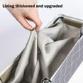 thumbnail image 6 of Hiroekza Linen Bedside Caddy Organizer with Hooks - Large Capacity Lattice Storage Hanging Basket for Dorm Rooms, Bunk and Hospital Beds - Easy to Clean and Install 15 x 5 x 7 Inch Gray, 6 of 6