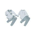 thumbnail image 3 of Aojekbee Baby Boys Pants Set, Long Sleeve Striped Romper with Pants Fall Outfit for Casual Daily, 3 of 10