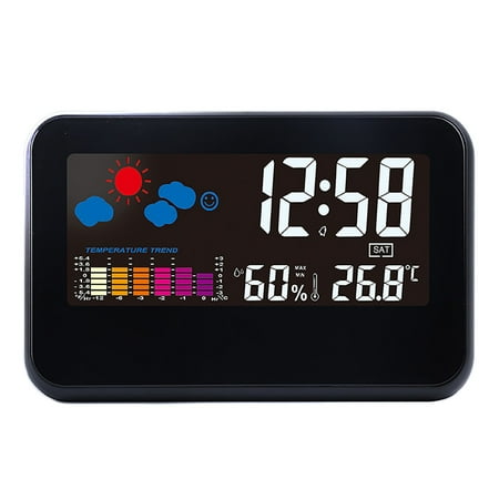 

DTOWER Weather Station Digital Hygrometer Temperature Meter Thermometer Clock Calendar Alarm Color Screen