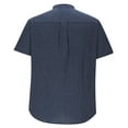 thumbnail image 4 of YLSDY Fashion Men's Linen Henley T-Shirts Roll-up Short Sleeve Hippie Casual Beach Shirts Tshirts Slim Fit Stripes Work Blouses Navy M, 4 of 5