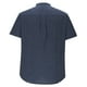 thumbnail image 4 of Blusa y camisa de manga corta con cuello alto para hombre, de verano, de lino, semiabierta, con botones, informal, holgada, a rayas, 4 of 5