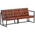 thumbnail image 1 of vidaXL 3-Seater Sofa Brown Real Goat Leather, 1 of 5