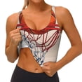 thumbnail image 3 of Balery Basketball Shot Sujetadores deportivos con espalda cruzada para mujer, acolchados, sin costuras, de alto impacto, ideales para yoga, gimnasio, entrenamiento y fitness.-Medium, 3 of 8