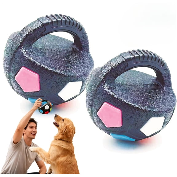The Dog Calming Ball, 2026 New Interactive Dog Toys with Squeaker, Chewable Ball with Handle, for Small Medium Large Dogs Playing