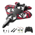 thumbnail image 4 of Avión de control remoto, cuadricóptero a reacción, helicóptero portátil, 2 velocidades, ajustable, de 360 degree, avión RC, planeador de , Rojo con 2 pilas, 4 of 8