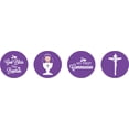 thumbnail image 2 of Darling Souvenir DIY Sacrament Baptism Theme Stickers chocolate Candy Labels 190 Pcs-Violet, 2 of 2