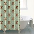 thumbnail image 4 of Green Highland Cow Flower Pattern Shower Curtain 84"x72" ,Bathroom Decorative Shower Curtains Set with 12 Hooks,Modern Waterproof Washable Shower Curtain, 4 of 6