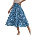 thumbnail image 1 of Txlixc Falda larga de mujer, cintura elástica con impresión de volantes y falda de ocio de estilo a Txlixc moda, 1 of 7