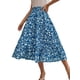 thumbnail image 1 of VISgogo Falda larga para mujer, cintura elástica, estampado floral, volantes, dobladillo grande, línea A, faldas casuales, S/M/L/XL VISgogo  moda, 1 of 7
