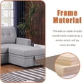 thumbnail image 6 of Howcool 82" Convertible Sleeper Sofa with Pull Out Bed, L-Shaped Sectional Couch with Storage Chaise, Linen Fabric Sofa with USB Charging Ports for Living Room Apartment,Light Grey, 6 of 8