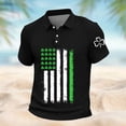 thumbnail image 5 of Ceisia Men's St. Patrick's Day Polo Shirt Collection | Shamrock American Flag Print | Casual Short Sleeve Collared Tops Gift, 5 of 5