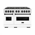 thumbnail image 2 of ZLINE Autograph 48" 6.7 cu. ft. Classic Double Oven Gas Range with 8 Burners in Stainless Steel with White Matte Doors and Matte Black Accents, CGRZ-WM-48-MB, 2 of 2