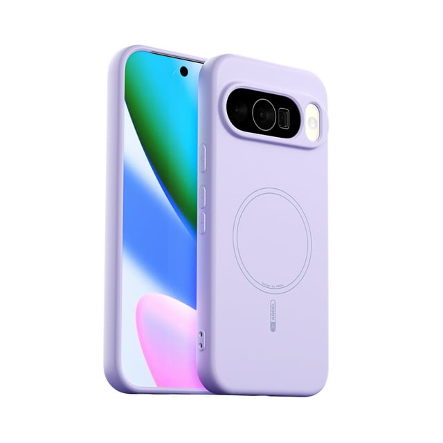 GadgetCom Étui Magnétique Compatible avec Google Pixel 10, Étui en Silicone Liquide Véritable avec Protection de Caméra