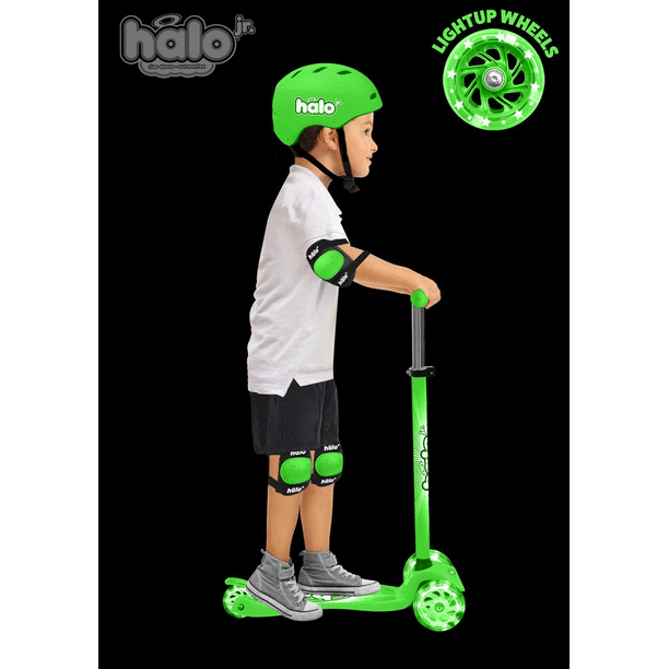 HALO Jr. 3 Wheel Scooter Combo Set Green