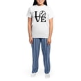 thumbnail image 4 of CafePress - Love Baseball Women's Light Pajamas - Women's Short Sleeve Print T-Shirt and Pants Light Cotton Pajama Set, 4 of 7