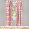 thumbnail image 3 of Ambesonne Nordic Curtains, Scandinavian Horses Hearts, Pair of 28"x84", Vermilion and White, 3 of 5