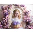 thumbnail image 3 of Telón de fondo fotográfico Kate, puerta pintada con flores moradas, 7 x 5 pies, 3 of 6