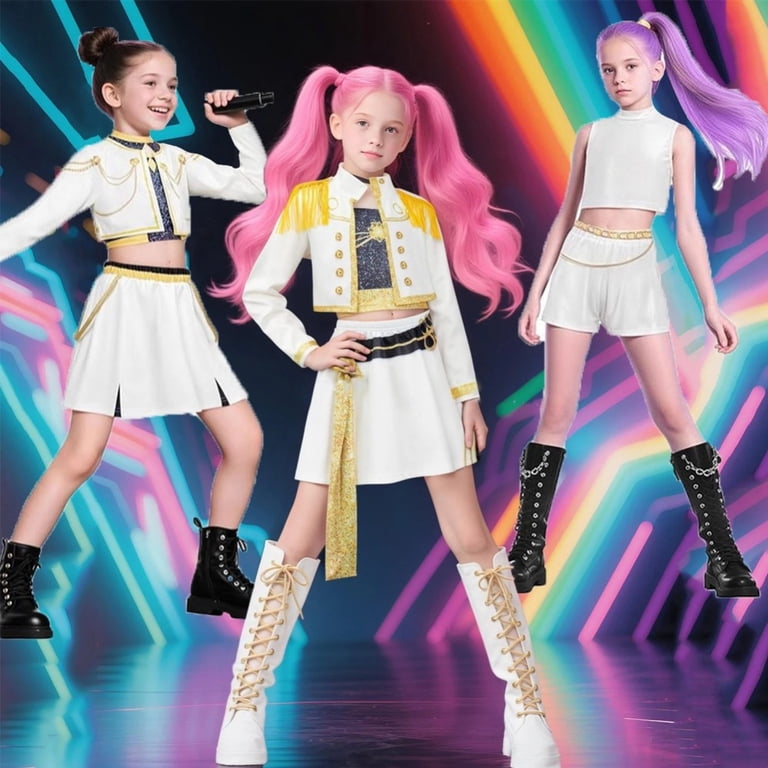 Traje De Cosplay Completo Para Niñas - Incluye Chaqueta, Shorts Y Peluca, Estilo Anime, Para Fiestas Y Halloween