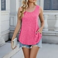 thumbnail image 2 of NINGMENG Womens Tops Solid Color Spring Round Neck Sleeveless Knit Vest Tops Pullover T-Shirts Streetwear,Pink,XL, 2 of 9