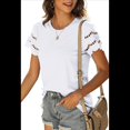 thumbnail image 1 of Camisetas de Corta con Encaje para Mujer, Blusas de Verano, Camisetas Informales Holgadas. L, 1 of 5