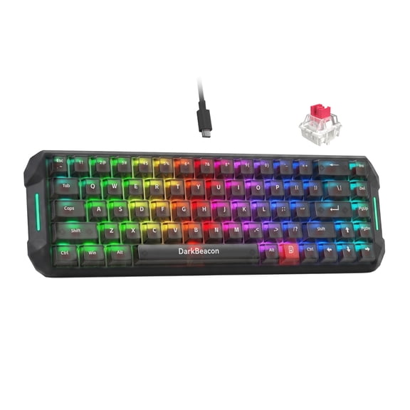 DarkBeacon Gaming Keyboard 87 HE Mechanical Keyboard with Hall Effect Magnetic Switch, RGB Backlit, Wired Keyboard for PC Gamer