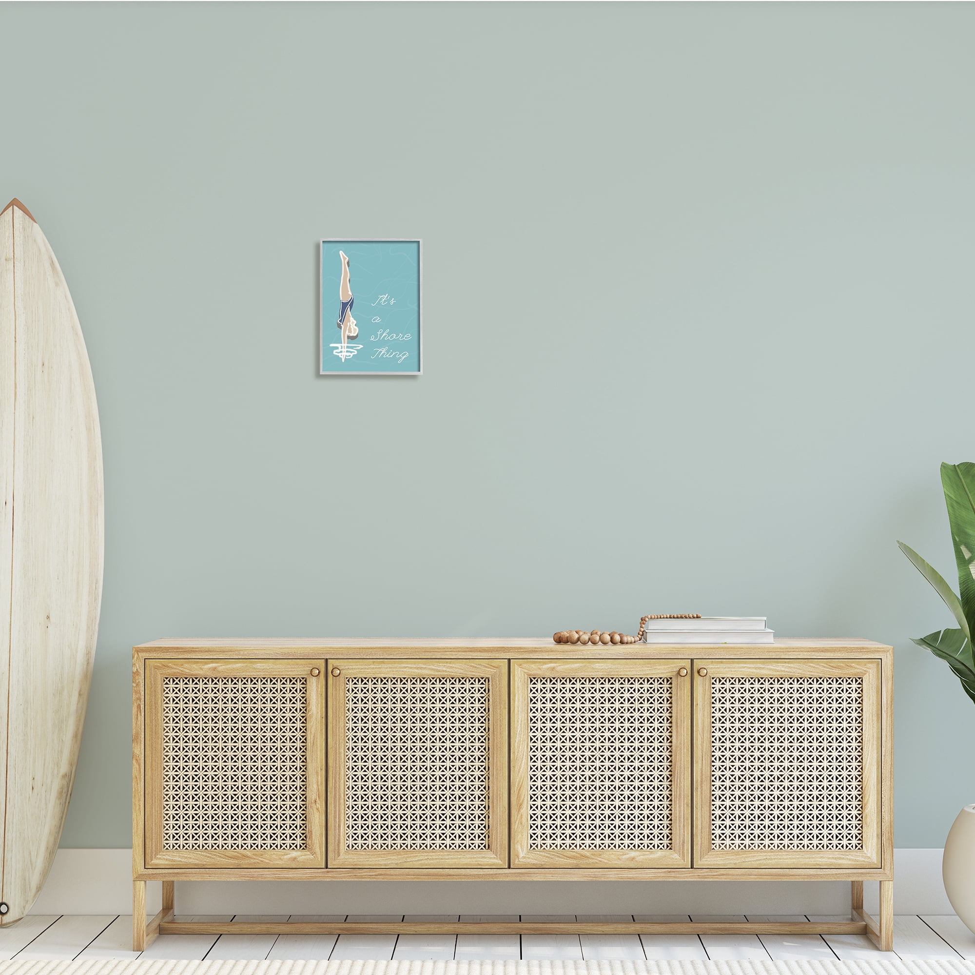 Stupell Indtries It’s a Shore Thing Swimming Pun Woman Diving,11 x 14,Design by Jen Bucheli