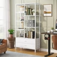 thumbnail image 4 of Tribesigns Bookshelf, Tall Bookcase with Drawers, Modern Open Bookshelves with Storage Space, Freestanding Etagere Bookcase for Home Office, White, 4 of 5