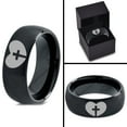 thumbnail image 4 of Tungsten Religious Cross Heart Love Band Ring 8mm Men Women Comfort Fit Black Dome Brushed Polished, 4 of 4