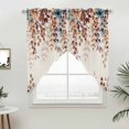 thumbnail image 5 of Orange Eucalyptus Leaves Kitchen Window Curtains, Swag Curtains Valance for Bedroom Living Room Bathroom, Botanical Fall Rustic Beige Rod Pocket Window Treatment Curtain Block Drapes 2 Panels 36"x45", 5 of 9
