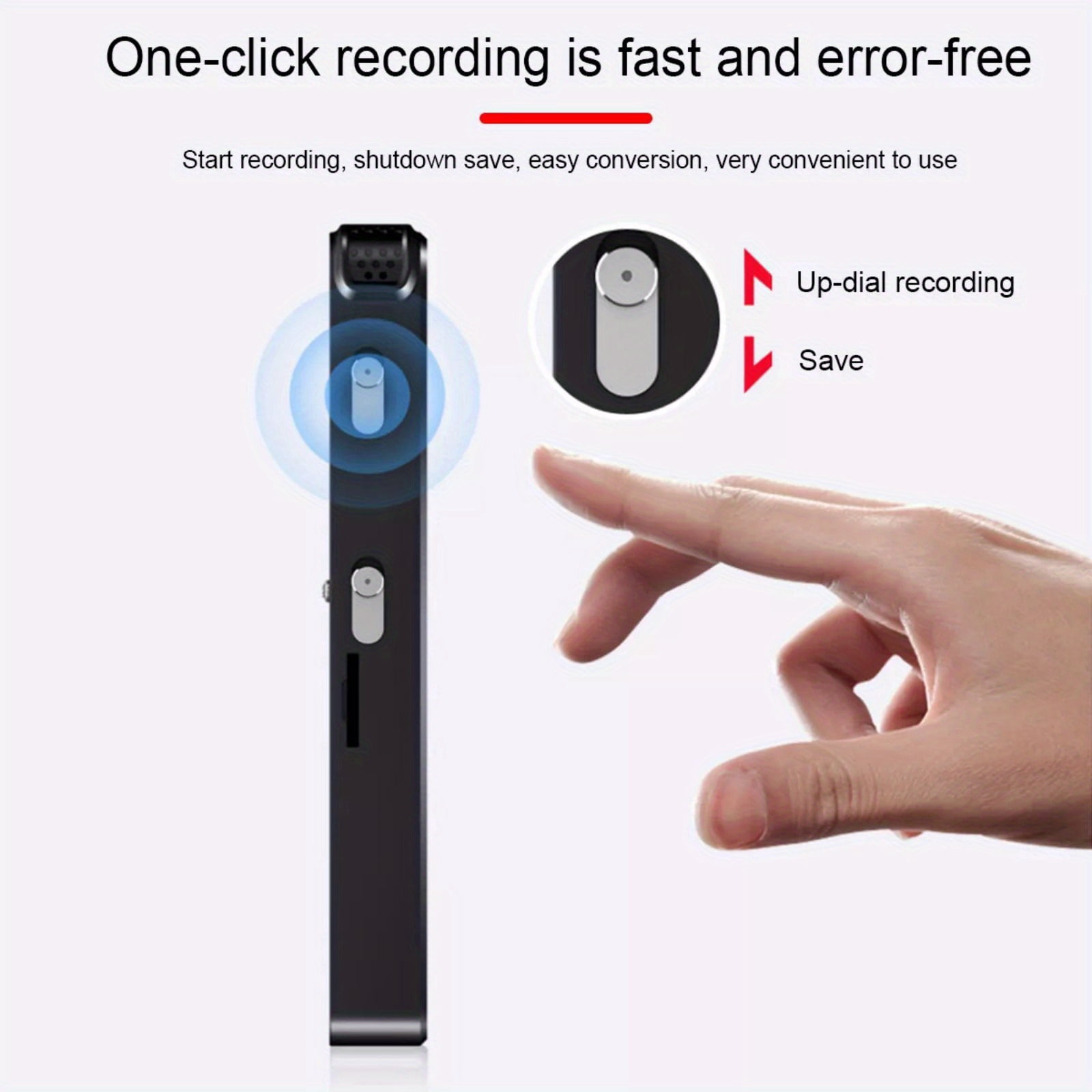 Compact 128GB Voice Recorder - OLED Screen HD Voice Activated Audio Device