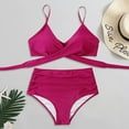 thumbnail image 4 of Siilsaa Women Wrap Bikini Set Push Up High Waisted 13 Piece Swimsuits Wine,XL, 4 of 4